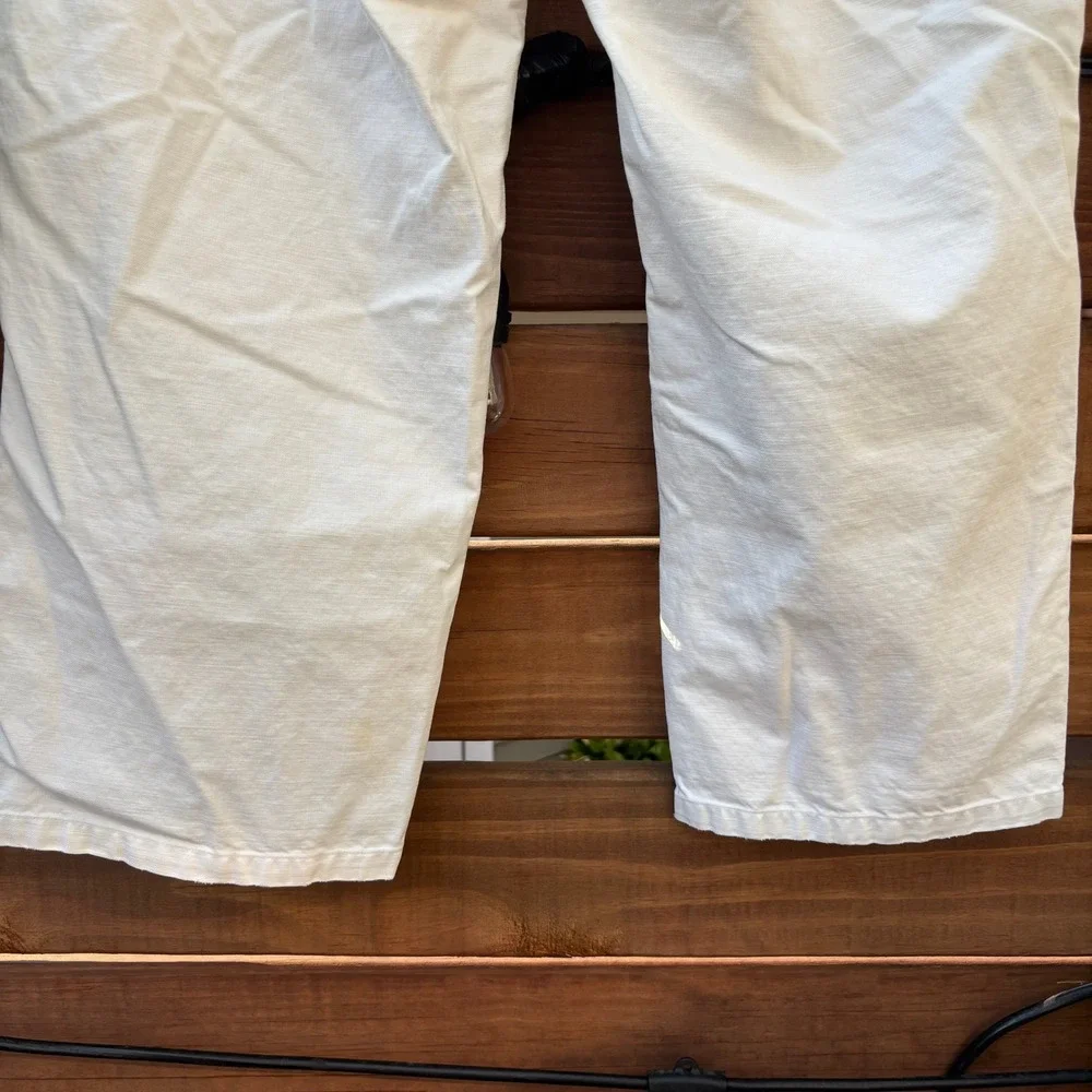 Polo Ralph Lauren Drawstring Pants Mens 40/30 White Cotton Canvas Good Condition